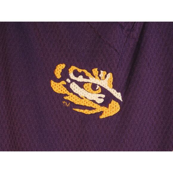 LSU Tigers Nike Team Fit Dry Mesh Pullover Shirt Purple & Gold Embroidery Size L - Picture 5 of 9